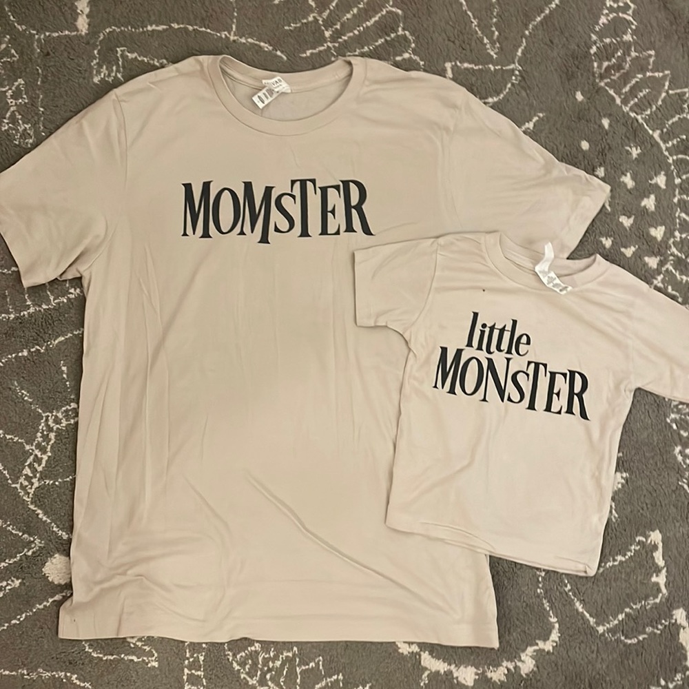 Vici Mommy and Me mother and toddler Momster and Monster tee shirts